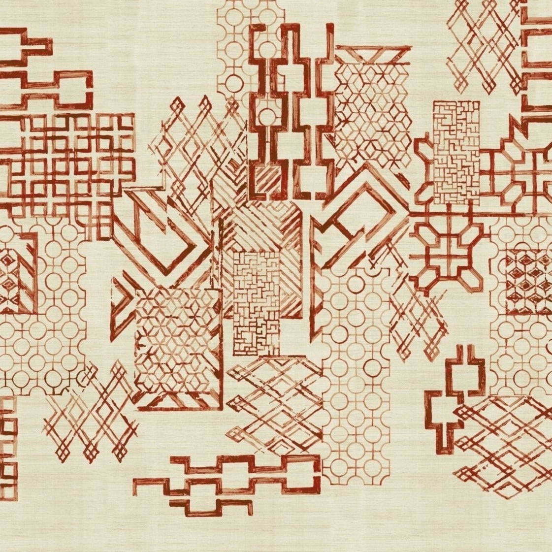 Portcullis Metallic Grasscloth 3 Drops - Rust