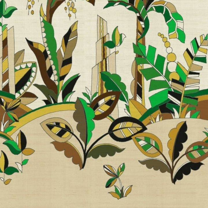 Palmeraie Metallic Grasscloth 2 Drops - Oasis