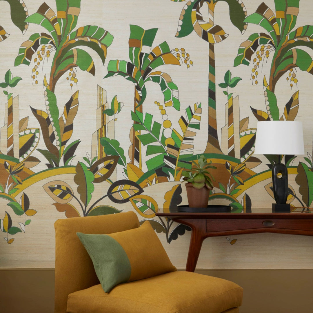 Palmeraie Metallic Grasscloth 2 Drops - Desert Rose