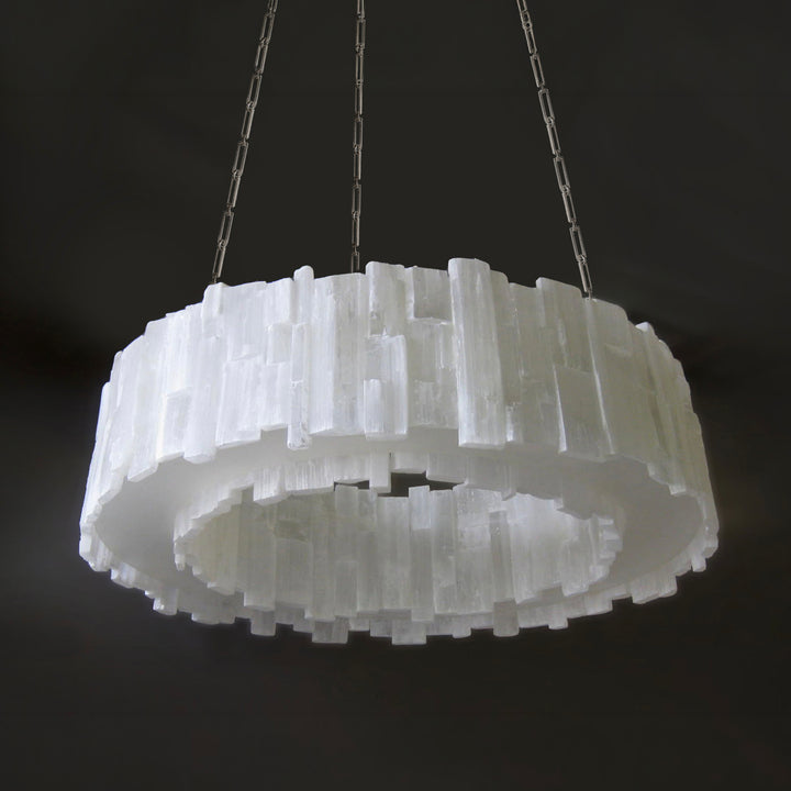 Dual Sided Selenite Chandelier