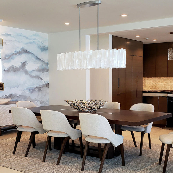 Elliptical Oval Selenite Chandelier