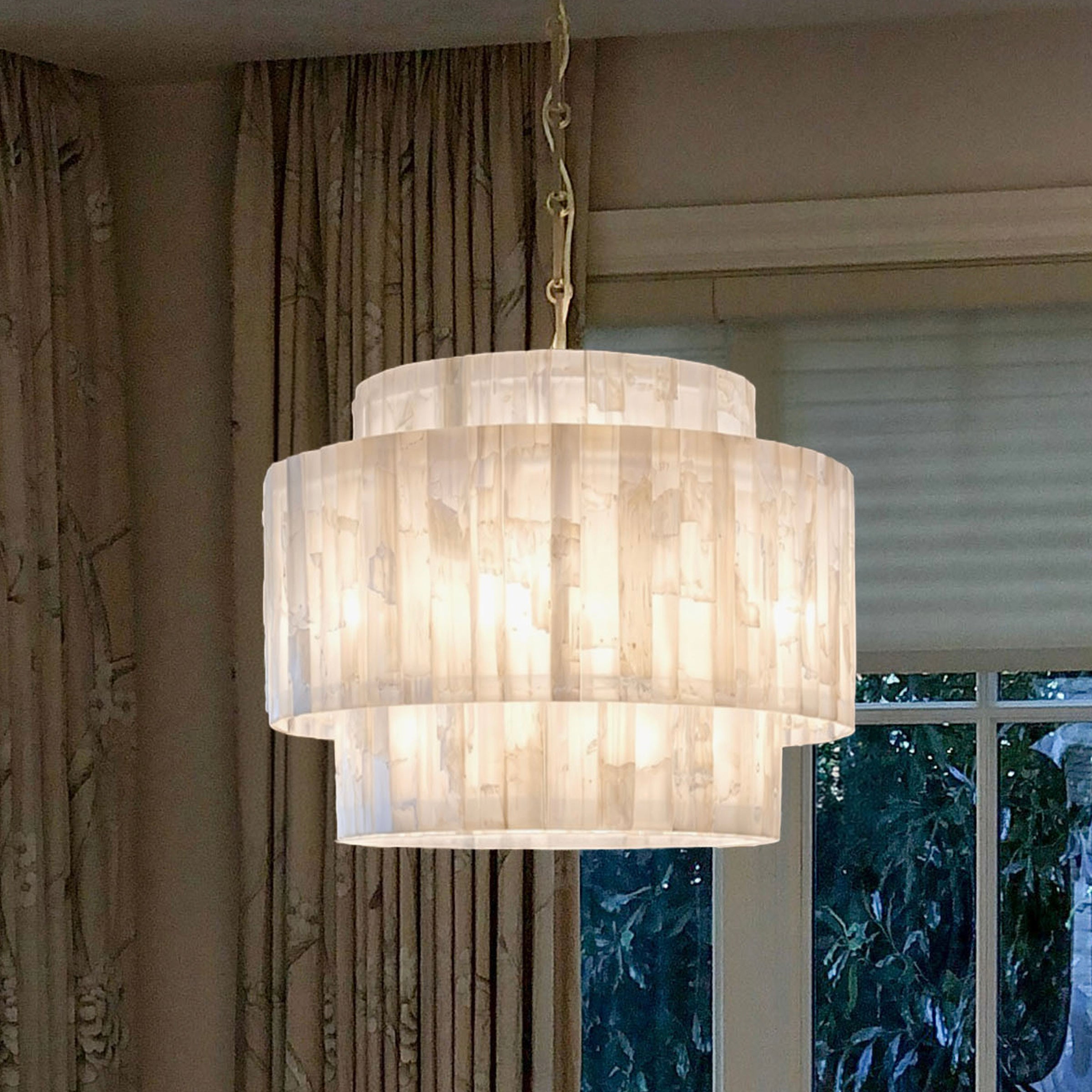 Modern Tailored Selenite Chandelier