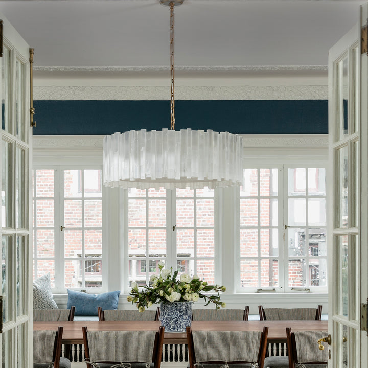 1 Tier Round Selenite Chandelier