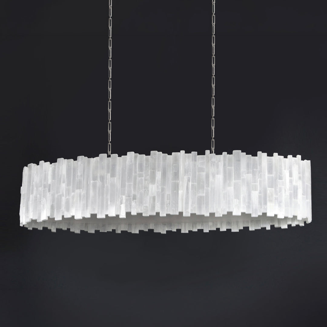 Elliptical Oval Selenite Chandelier