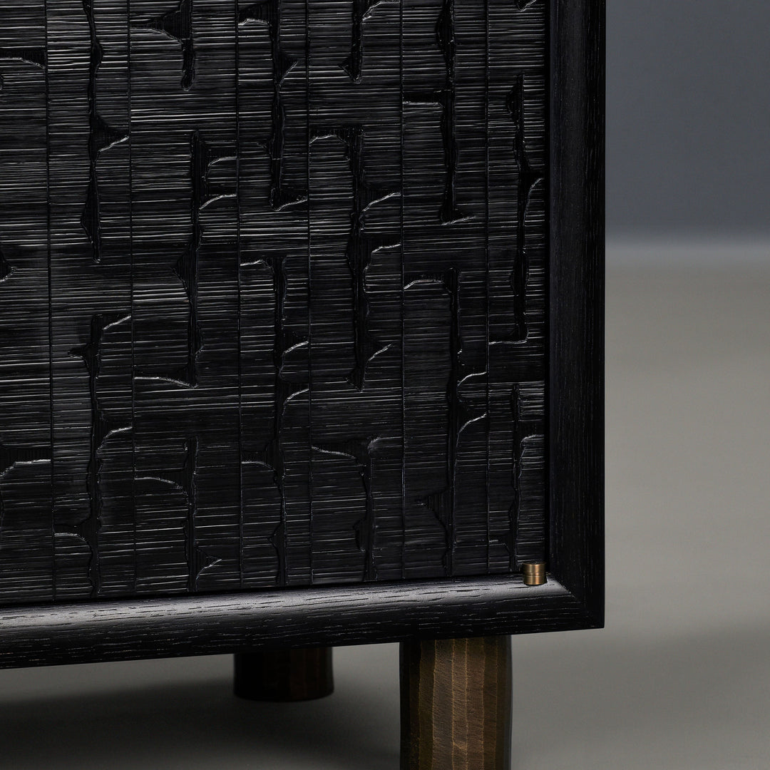 Acadia Low Cabinet - Ebony Embers Straw