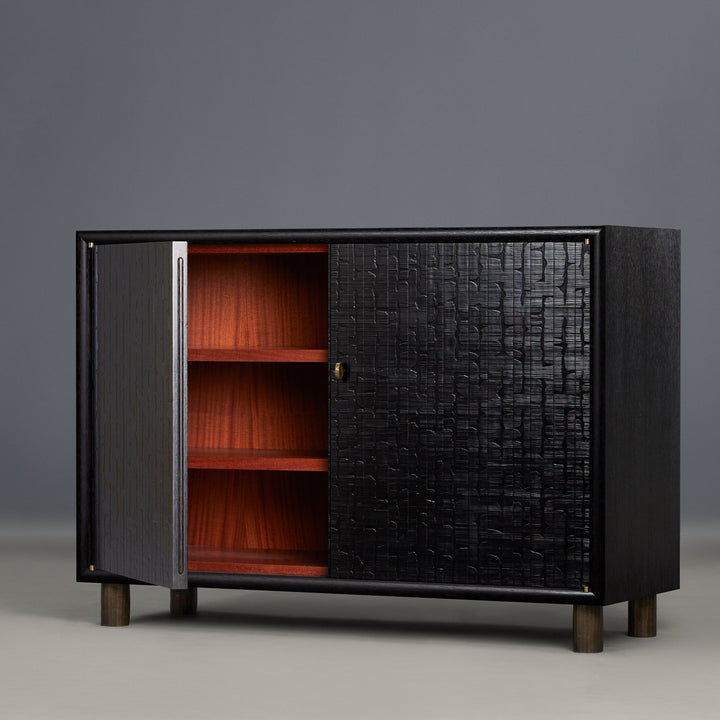 Acadia Low Cabinet - Ebony Embers Straw