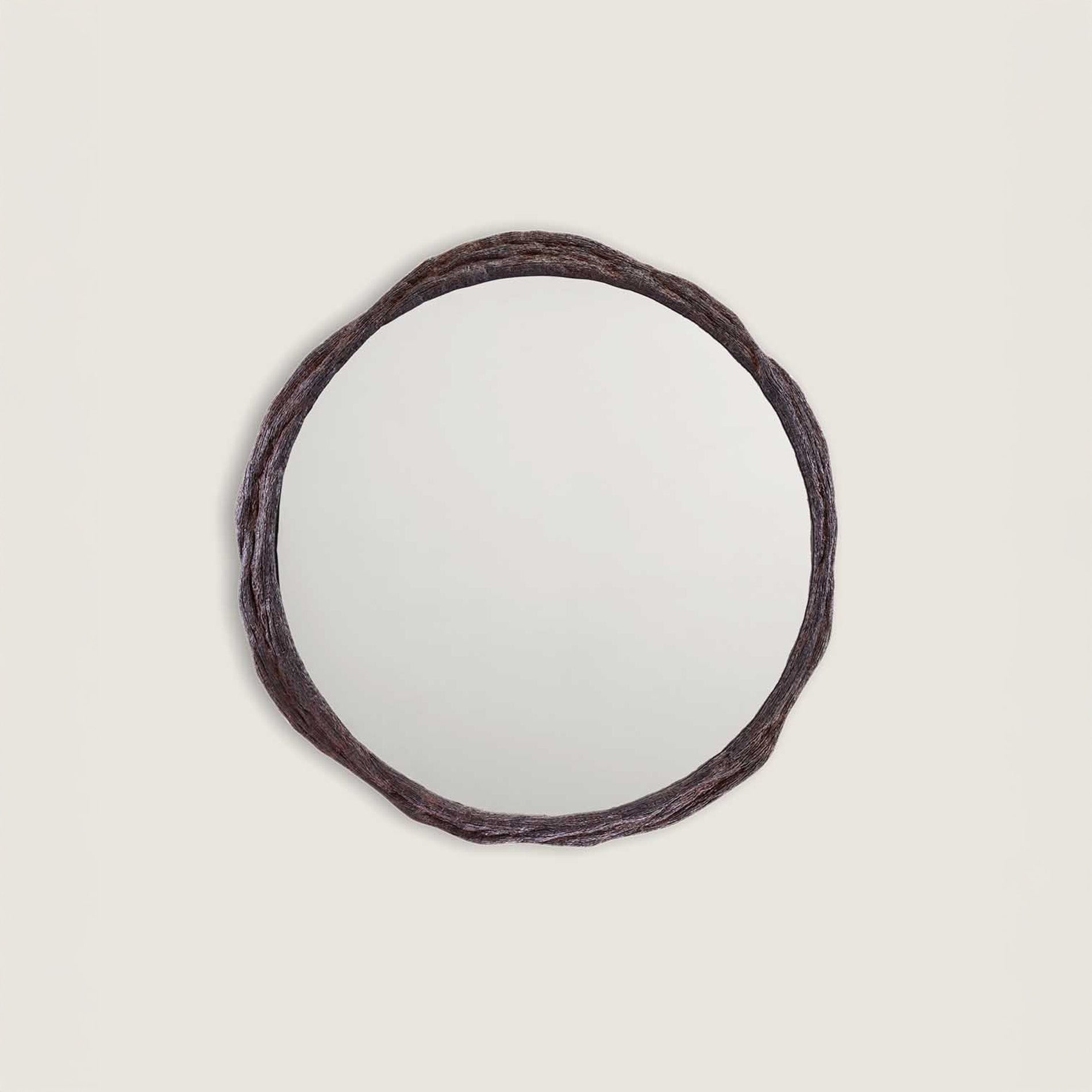 Bark Mirror - Burnt Wood - Antique Glass