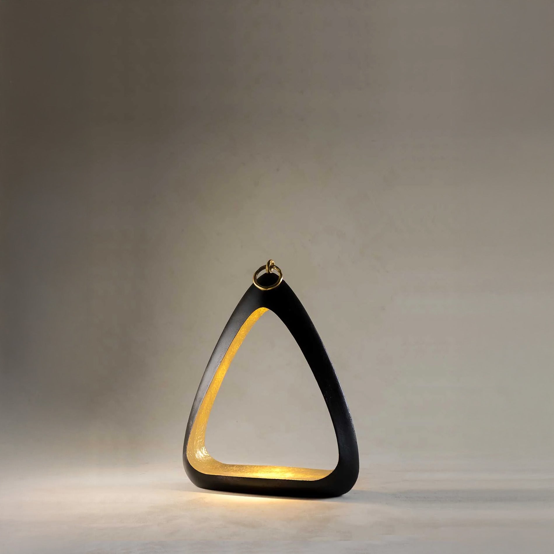 Bianca Lamp with Handle - Fired Copper with Bright Gold