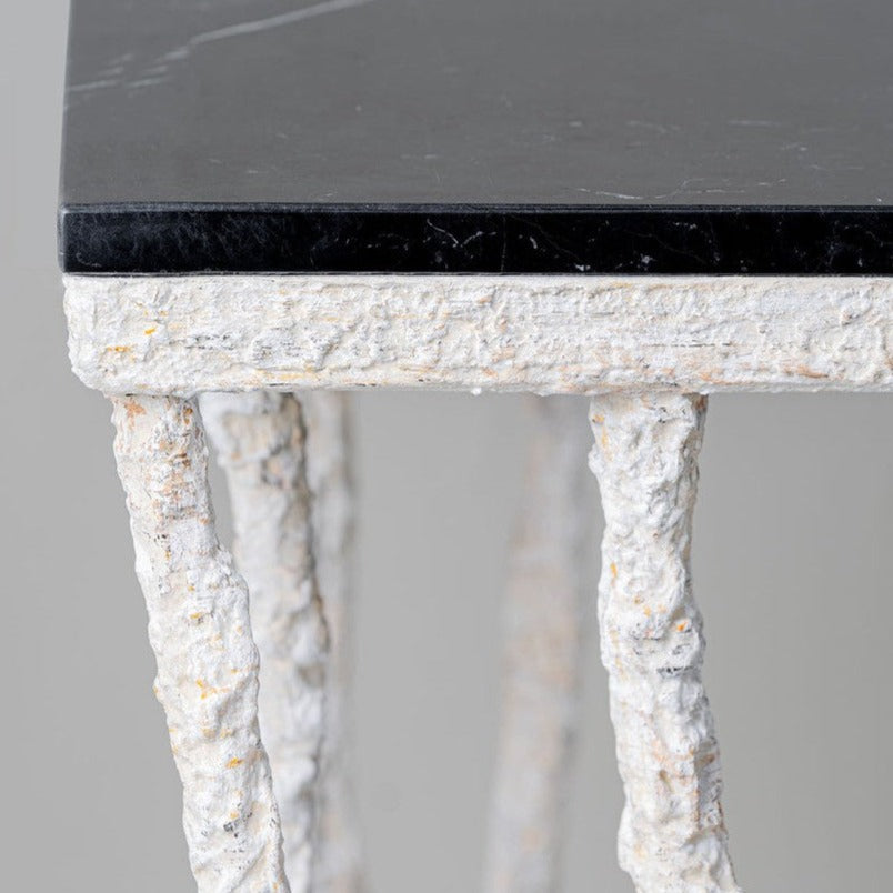 Kitty Console Table - Drift White with Nero Marquina