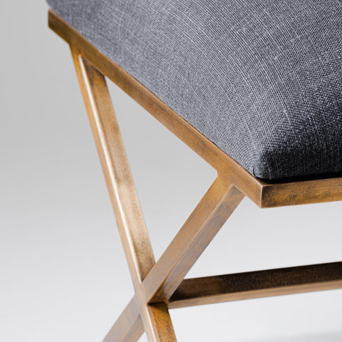 Otto Stool - Vintage Brass with Seat Pad