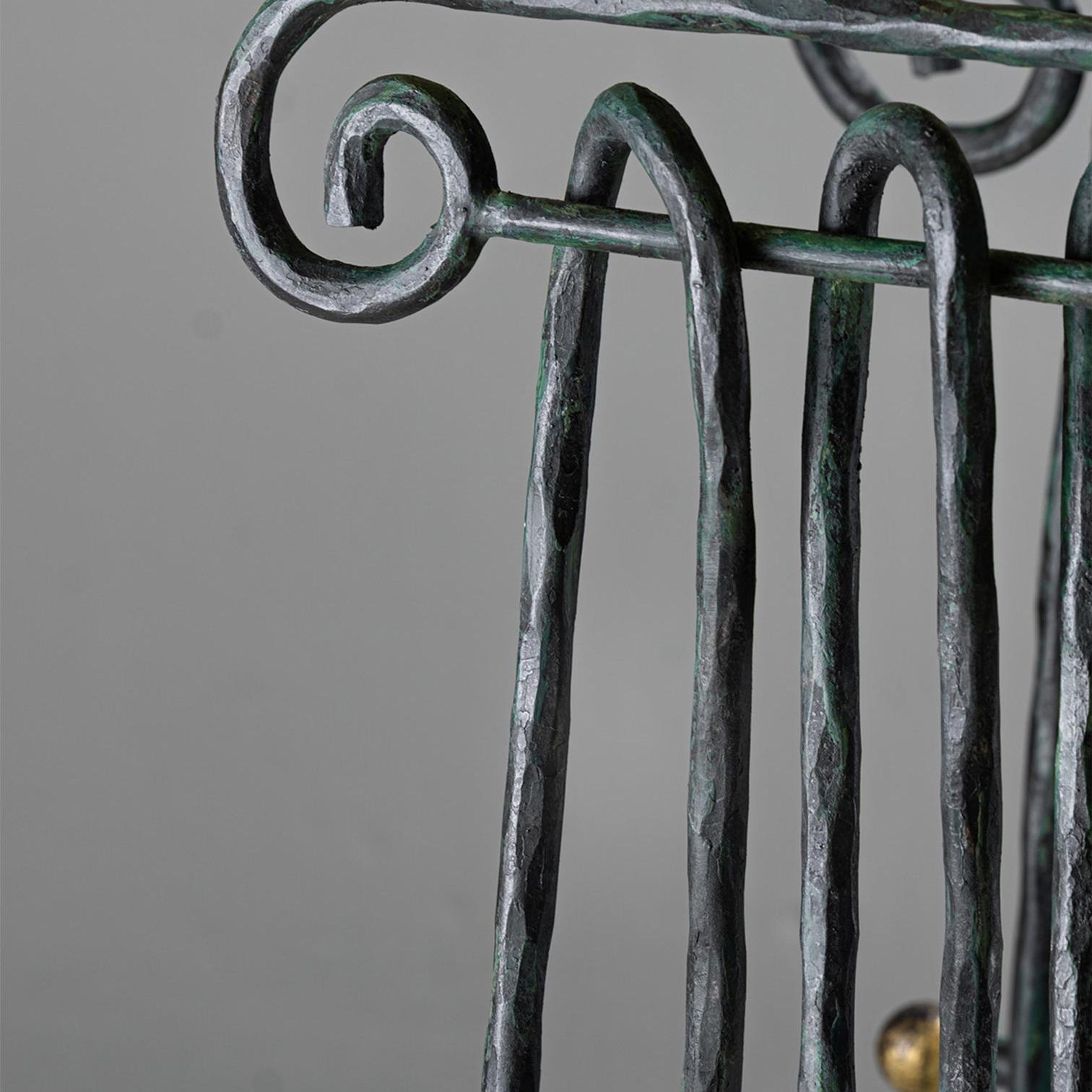 Pilaro Side Table - Verdigris with Marone marble