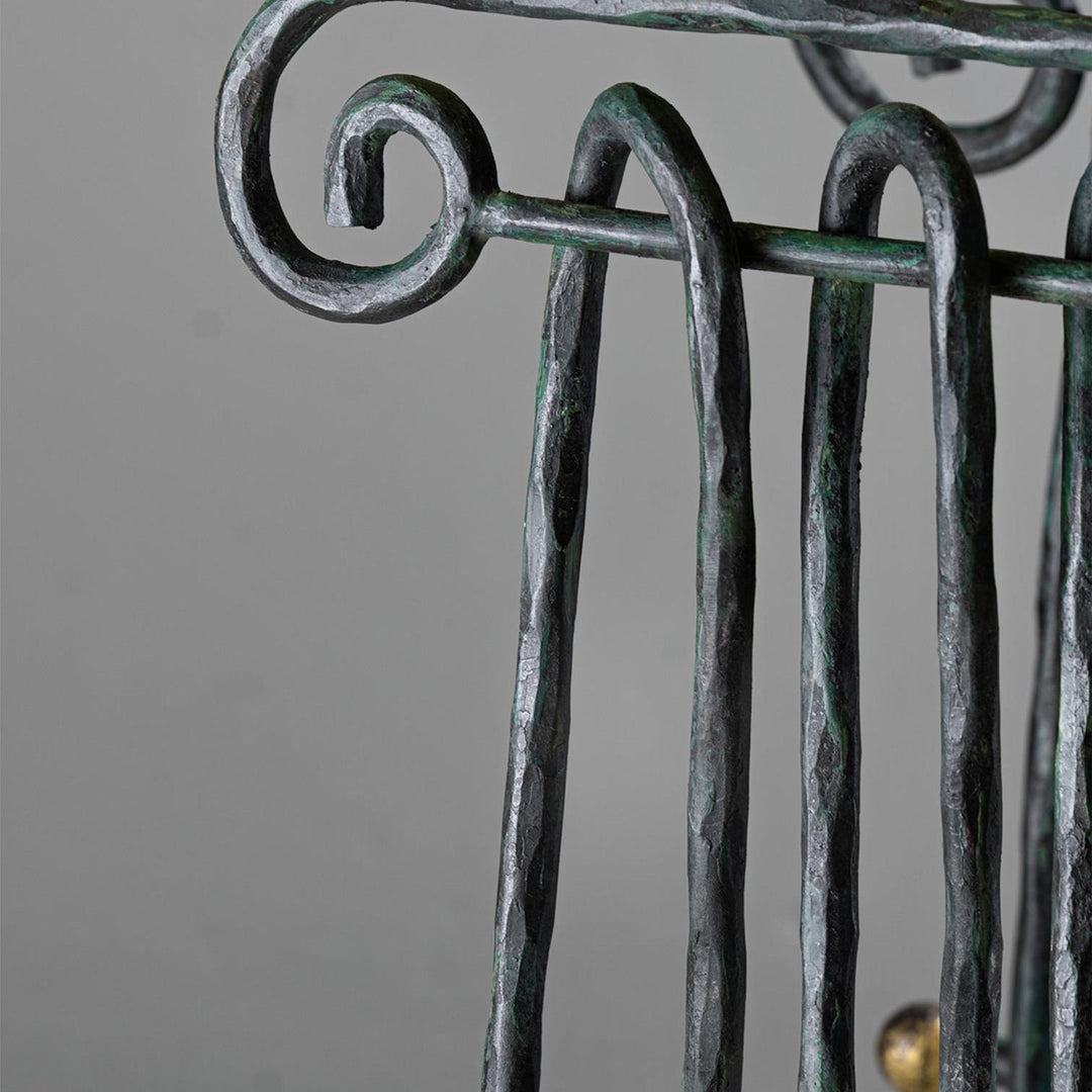 Pilaro Side Table - Verdigris with Marone marble