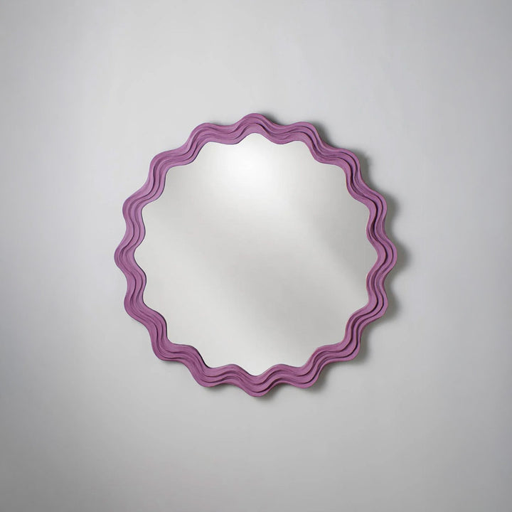Clam Shell Mirror Round - Rhubarb