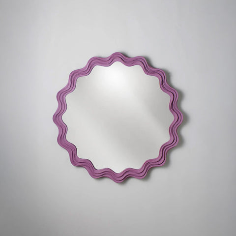 Clam Shell Mirror Round - Rhubarb