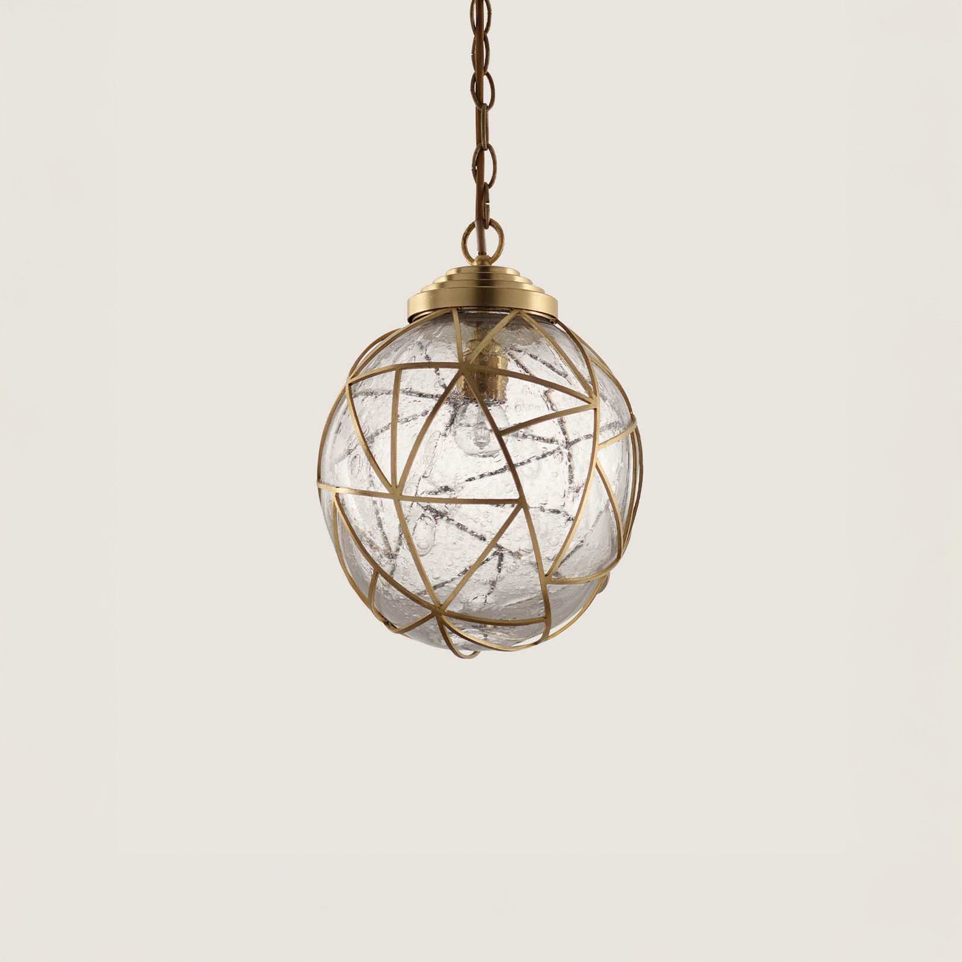 Cocoon Pendant - Clear - Bright Gold