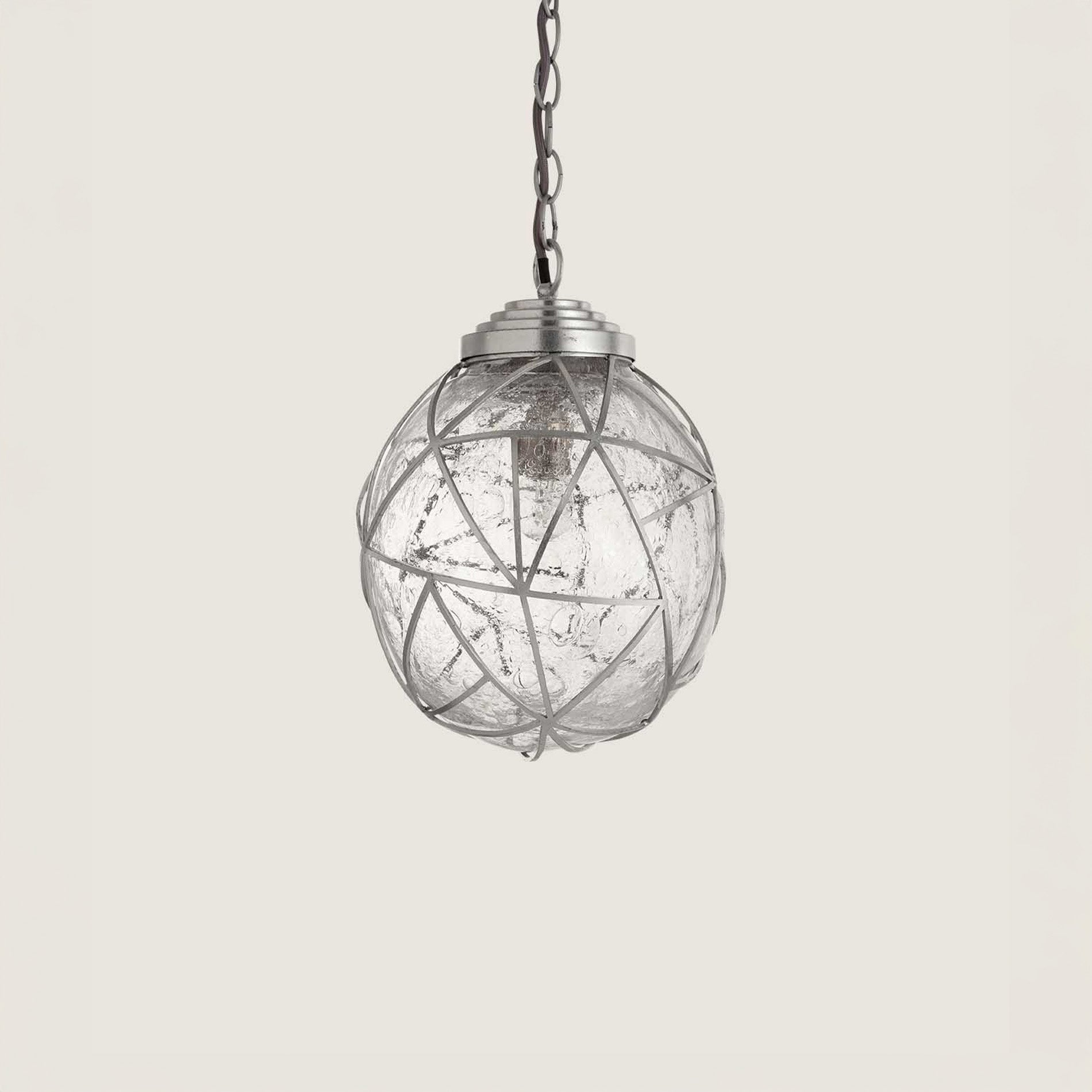 Cocoon Pendant - Clear - Bright Silver