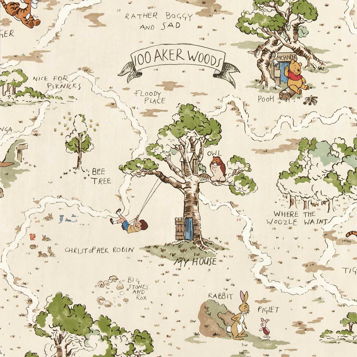 Hundred Acre Wood Wallcovering - Cashew
