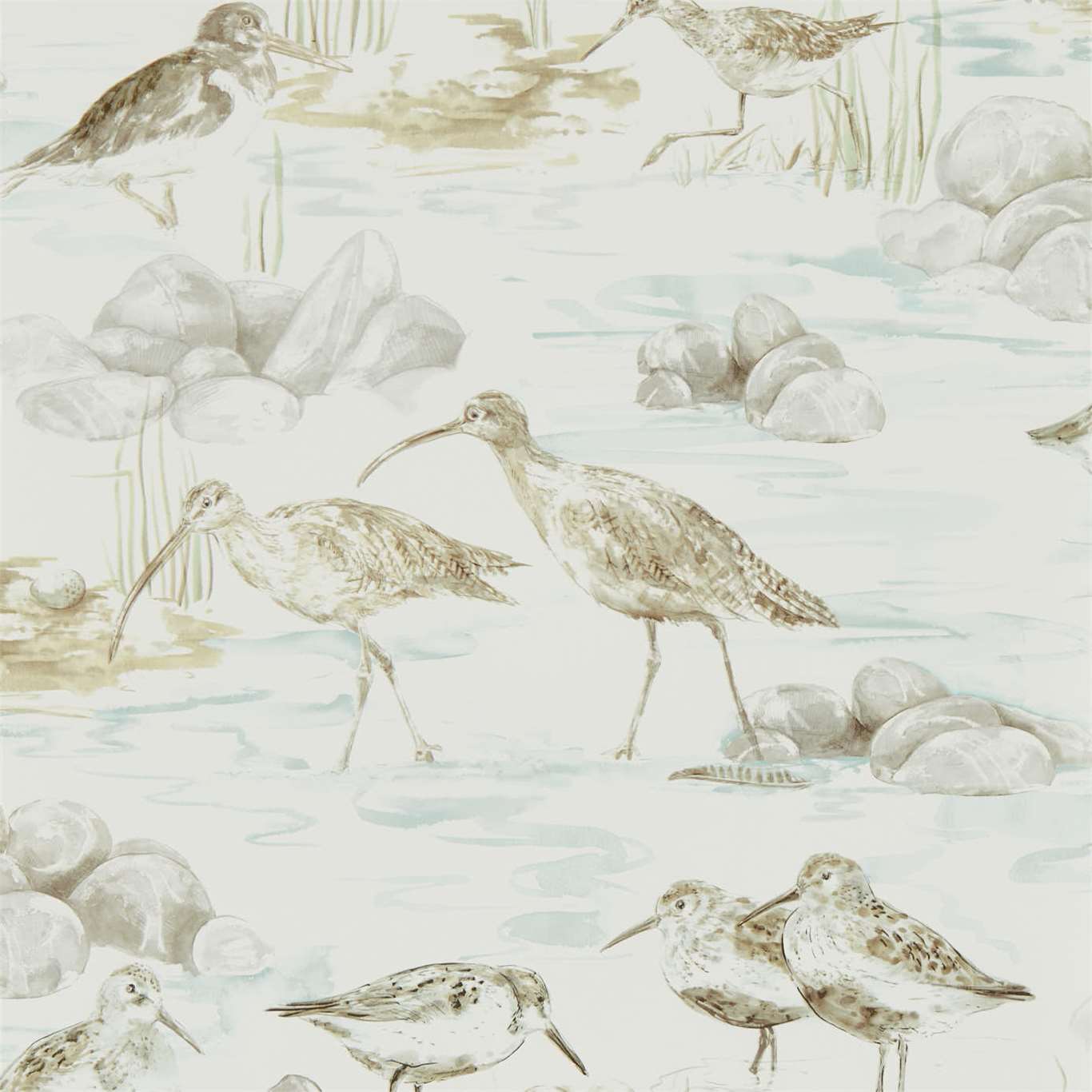 Estuary Birds - Mist / Ivory