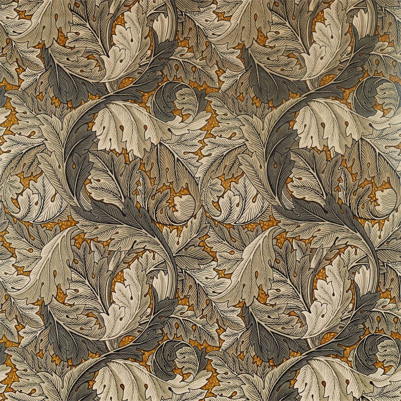 Acanthus - Mustard / Grey