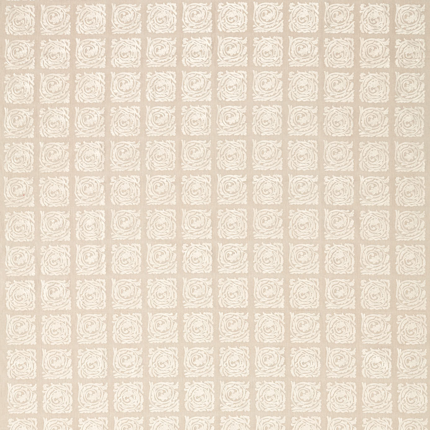 Pure Scroll Embroidery - Flax