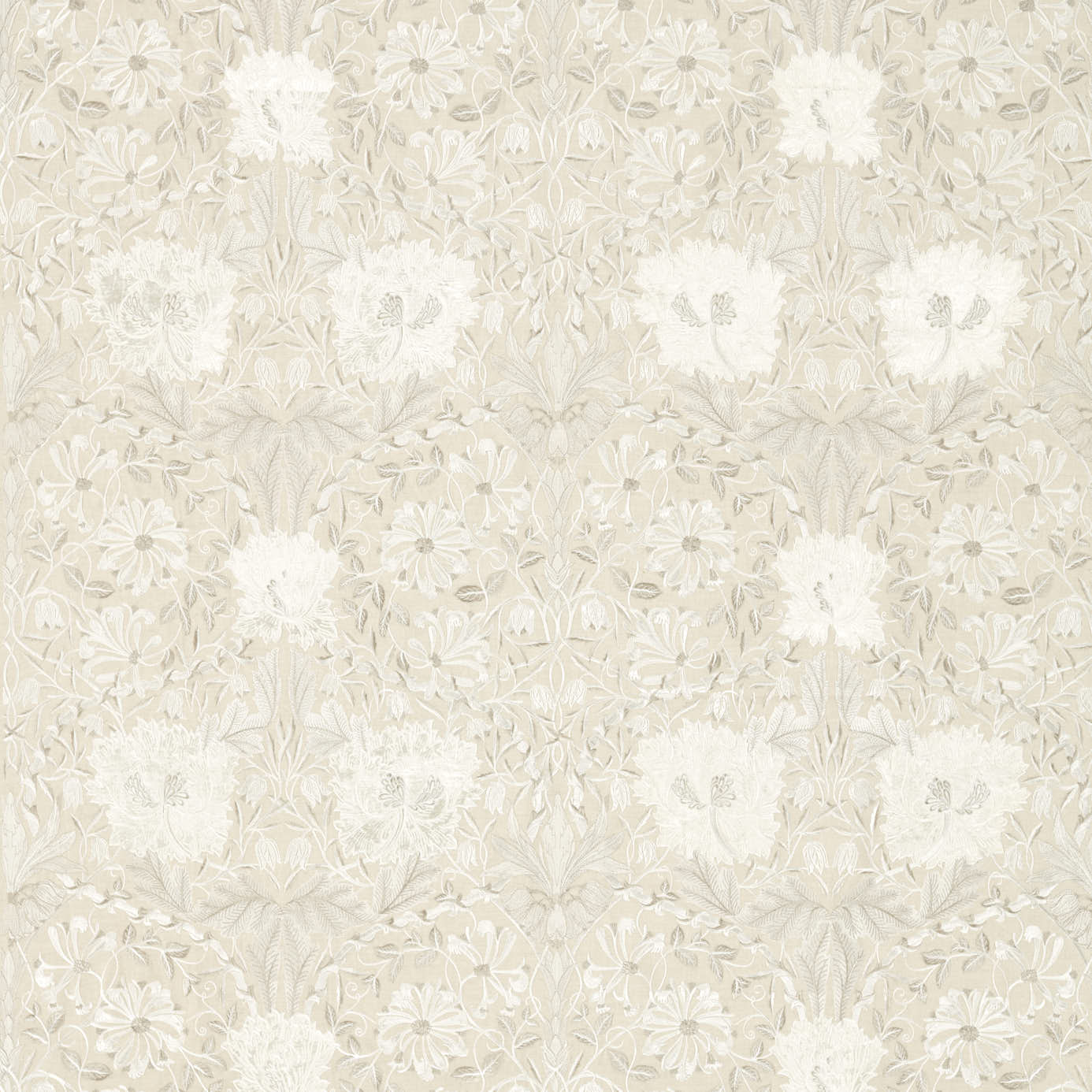 Pure Honeysuckle & Tulip Embroidery - Linen