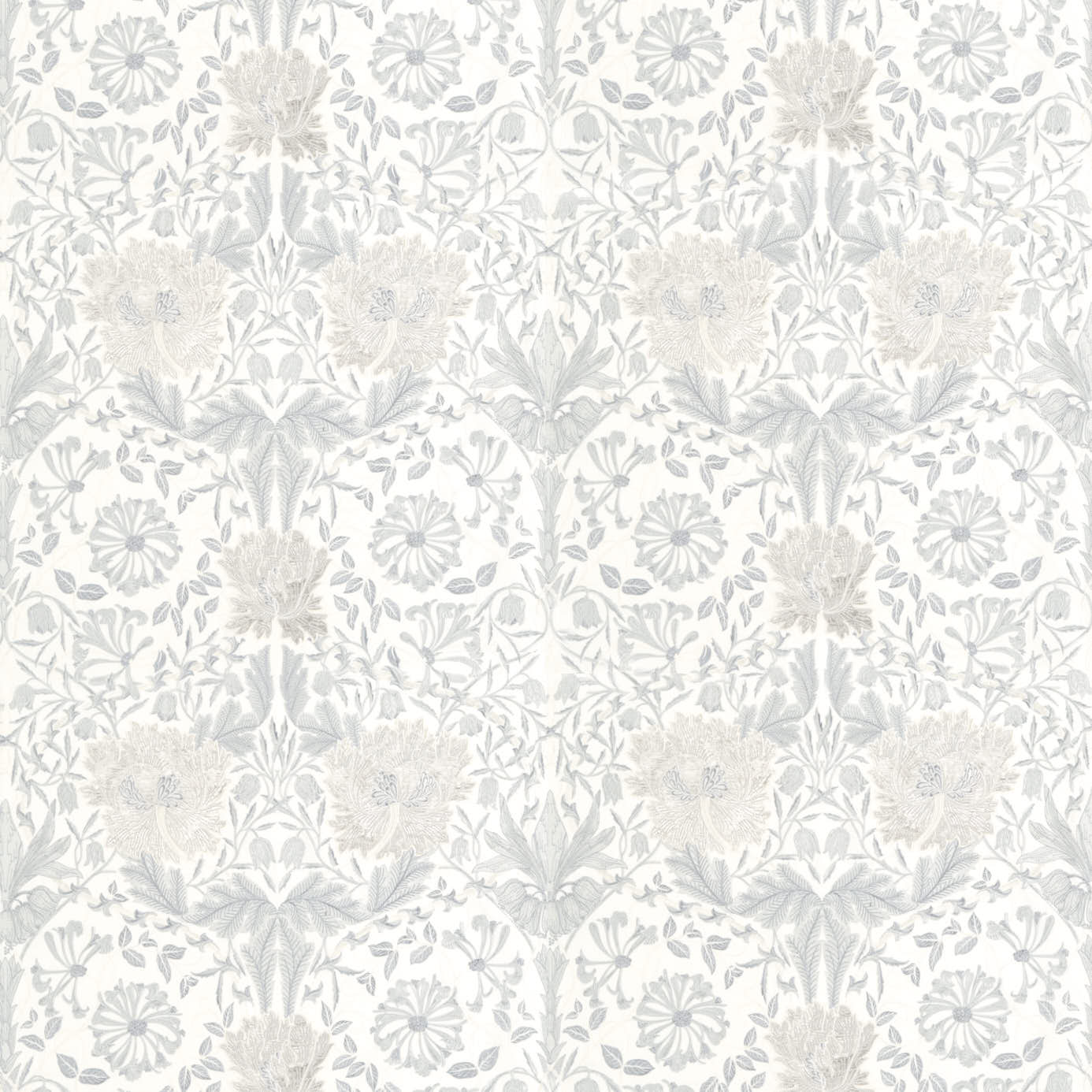 Pure Honeysuckle & Tulip Embroidery - Lightish Grey