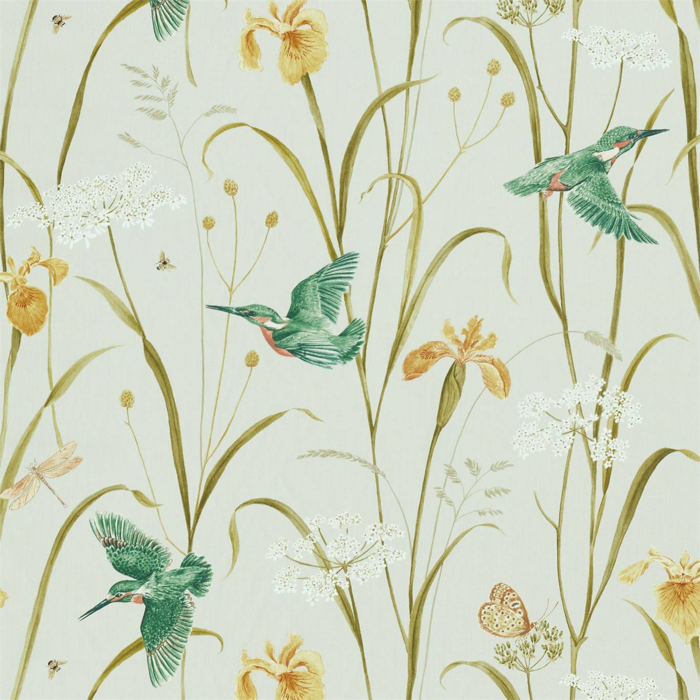 Kingfisher and Iris - Teal / Amber