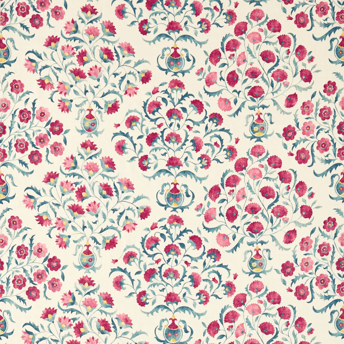 Ottoman Flowers - Cherry / Indigo