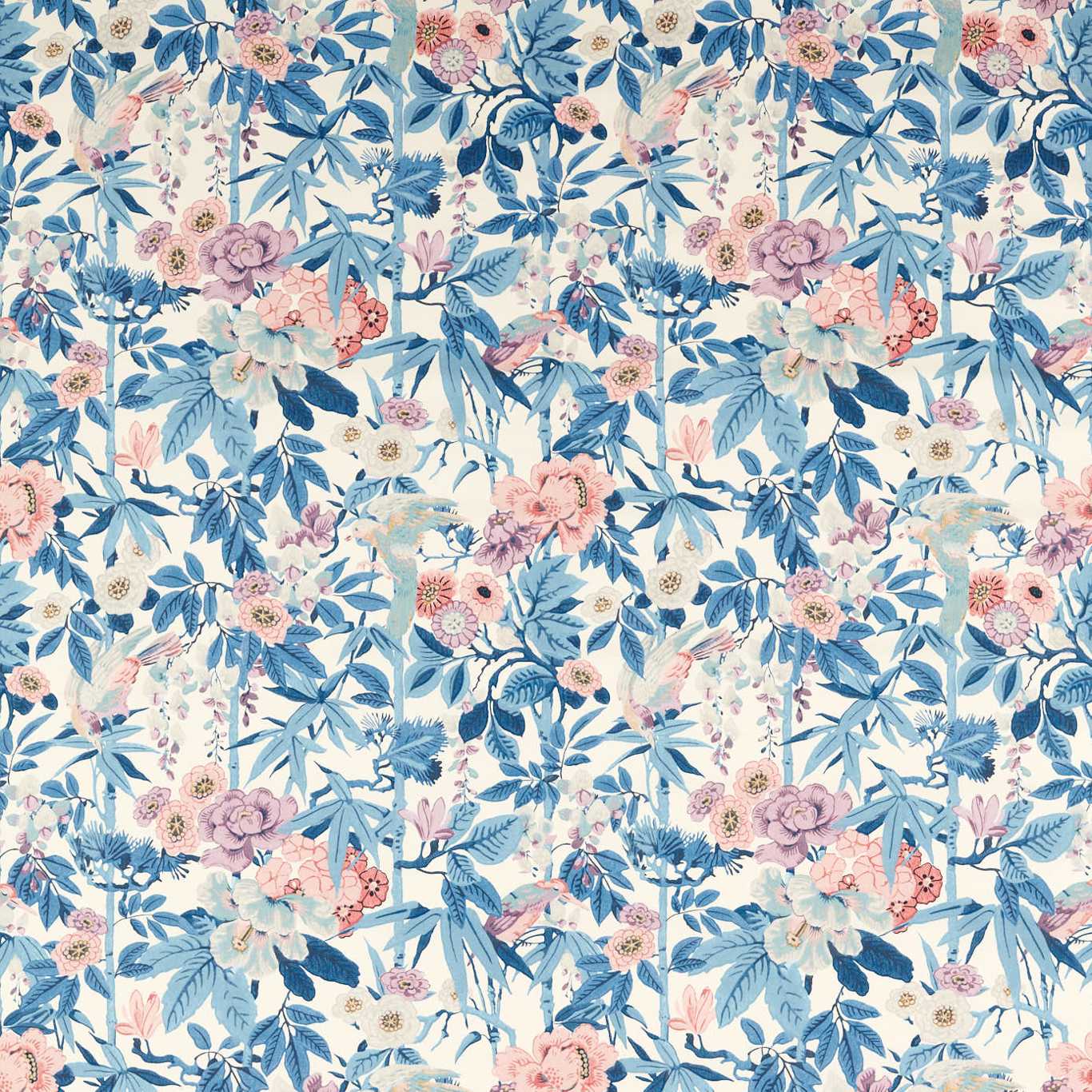 Bamboo & Bird - China Blue / Lotus Pink