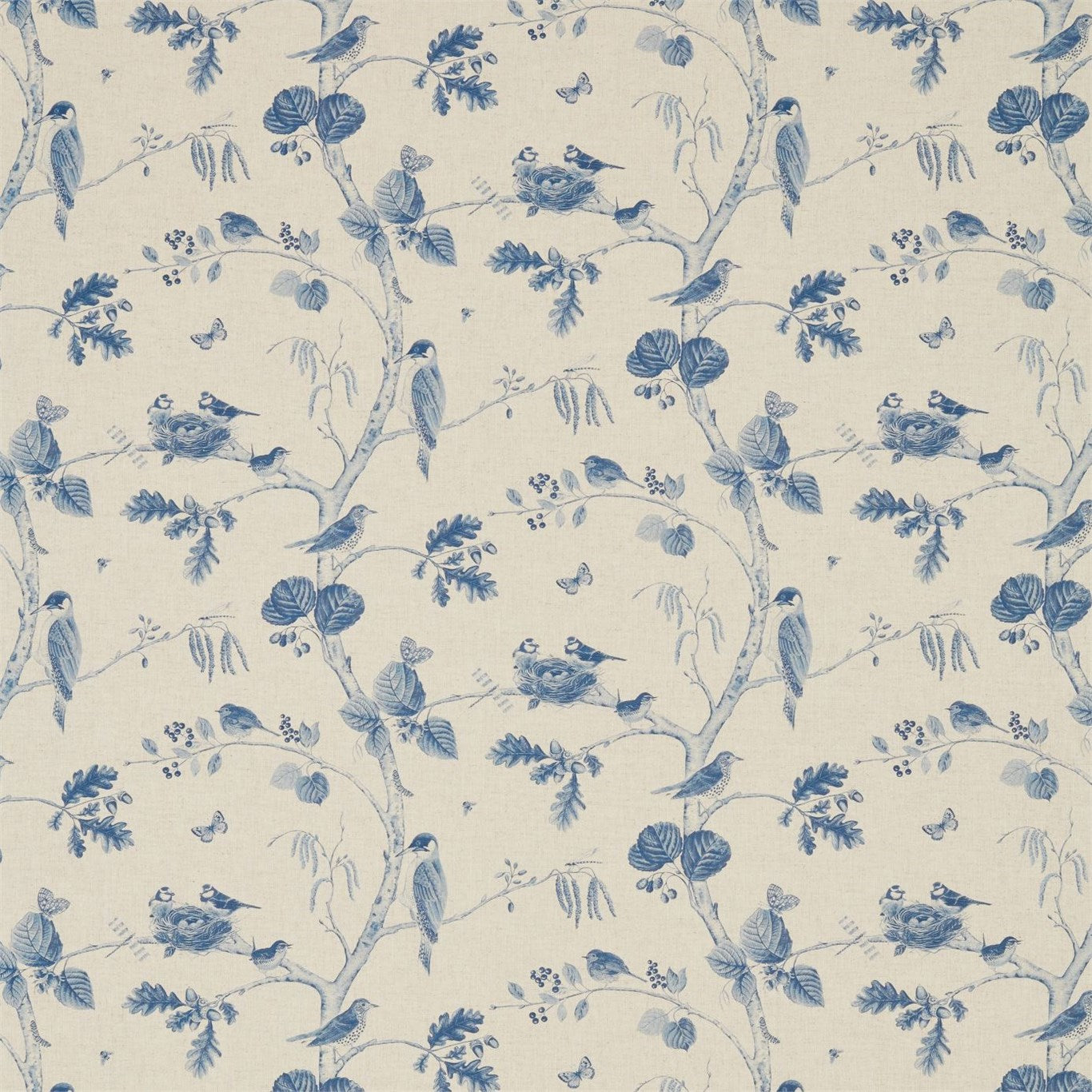 Woodland Chorus - Indigo / Linen