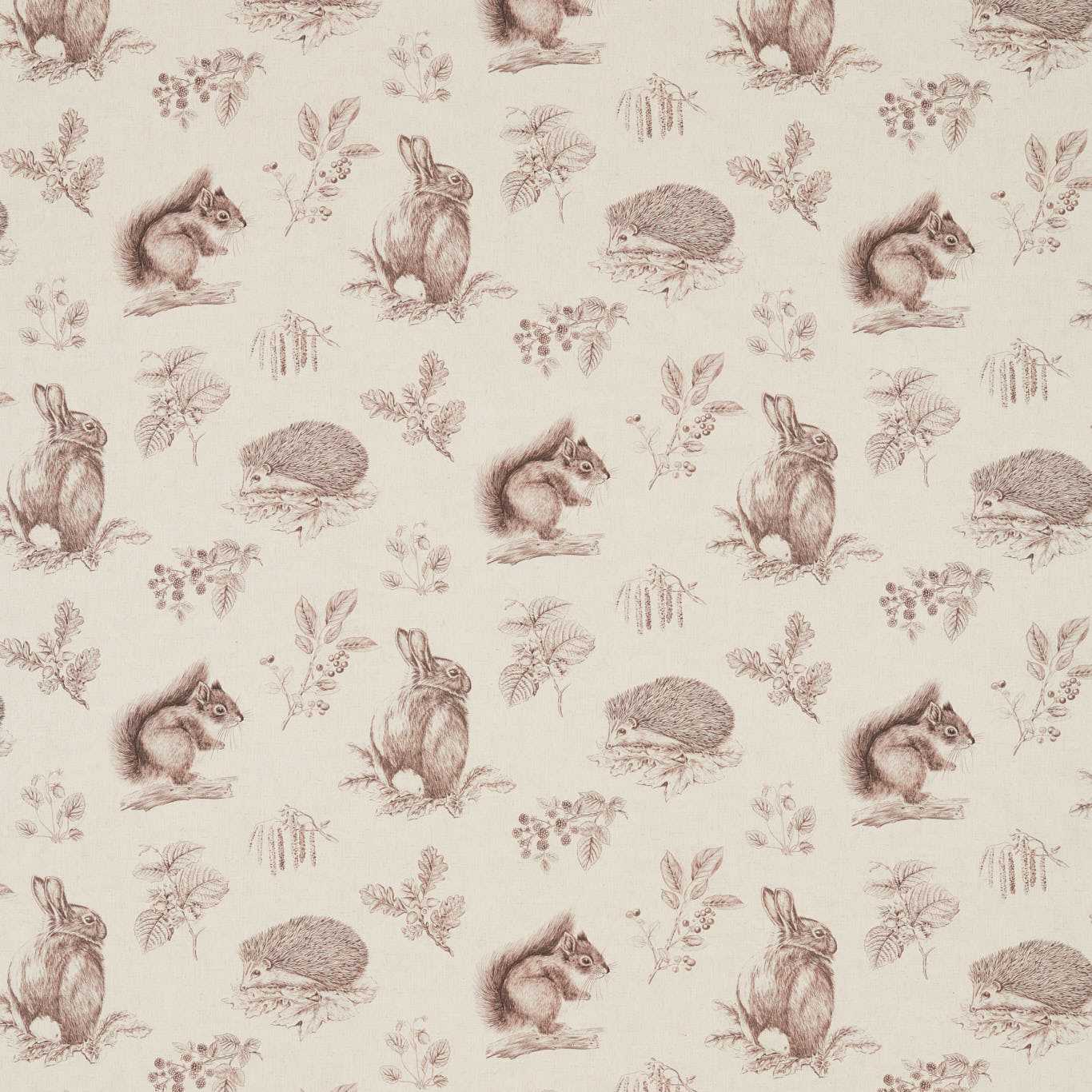 Squirrel & Hedgehog - Walnut / Linen