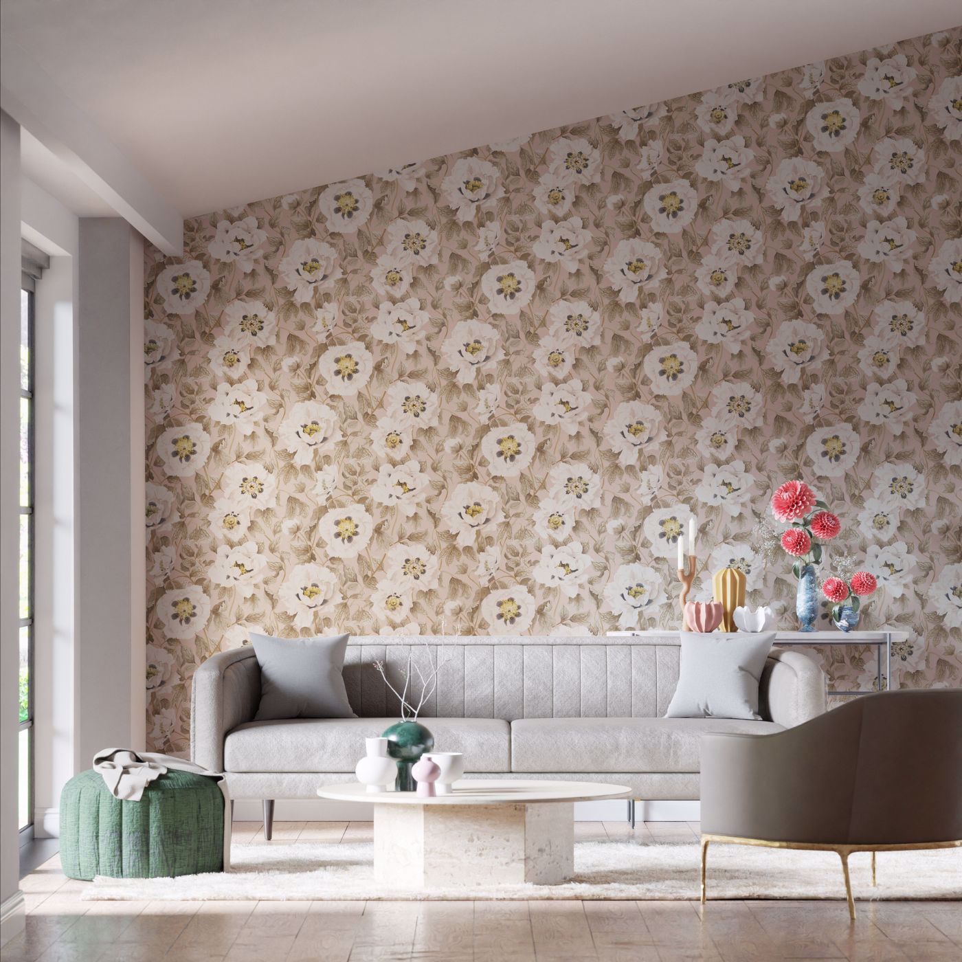 Florent Wallcovering - Stone / Tranquility / Slate