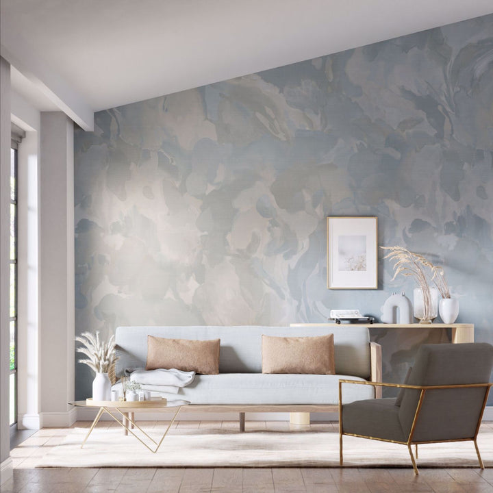 Foresta Wallcovering - Baked Terracotta / Cerulean
