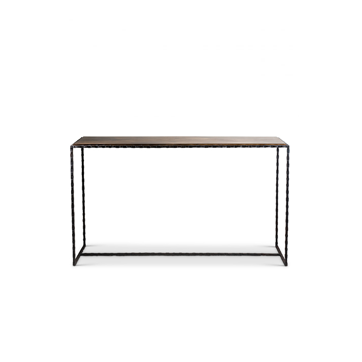 Giacometti Large Slimline Console II - Steel with French Polished Wood
