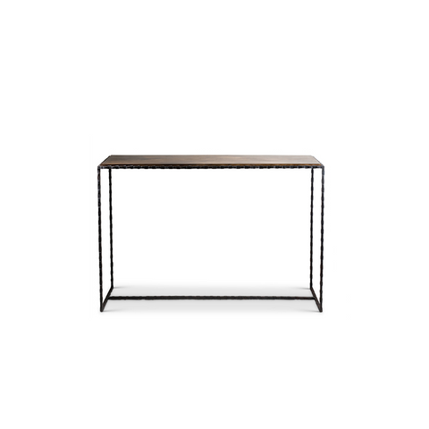 Giacometti Small Slimline Console I - Steel with French Polished Wood