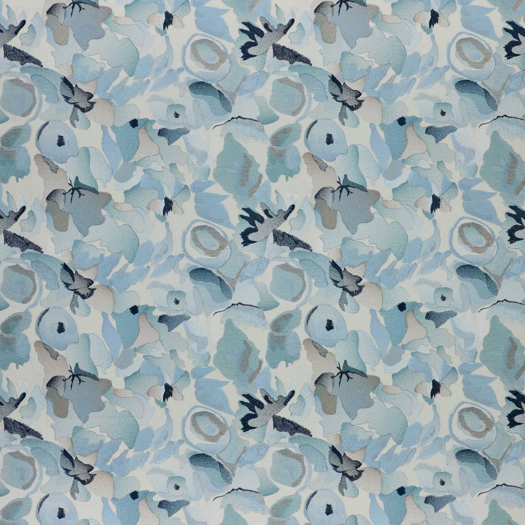 Flores Embroidery - Indigo / Sky / Pebble