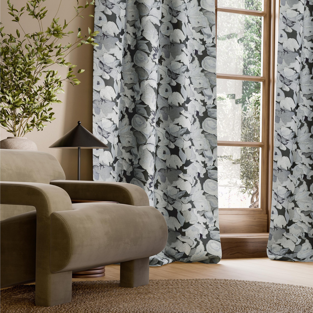 Flores Embroidery - Charcoal / Slate / Beau