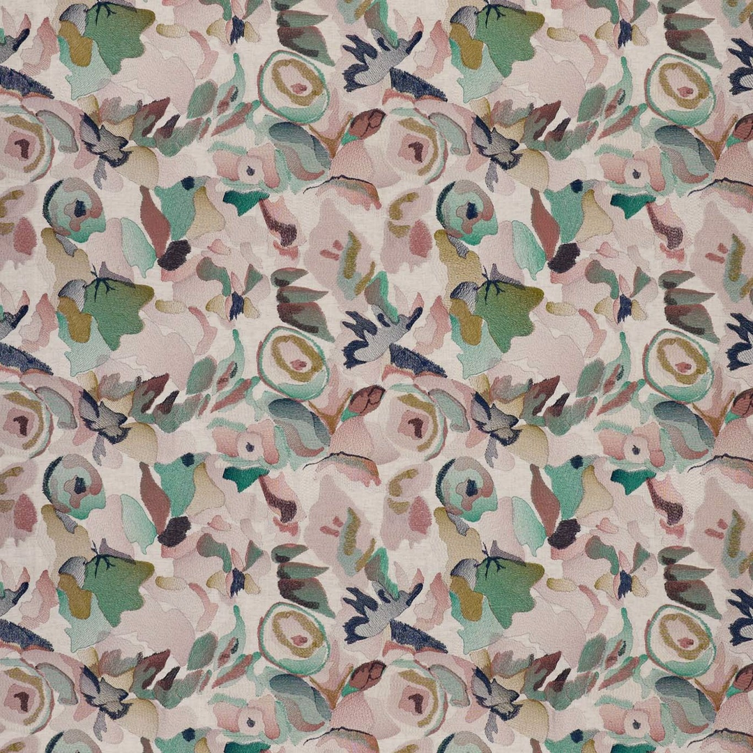 Flores Embroidery - Positano / Emerald / Midnight