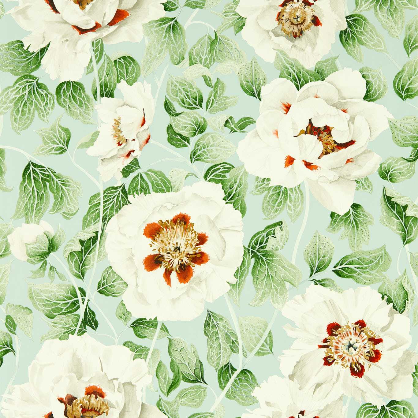 Florent Wallcovering - Seaglass / Clover / Rosehip