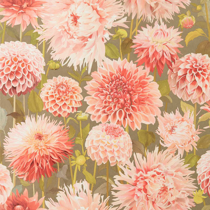 Dahlia - Coral / Fig Leaf / Gilver