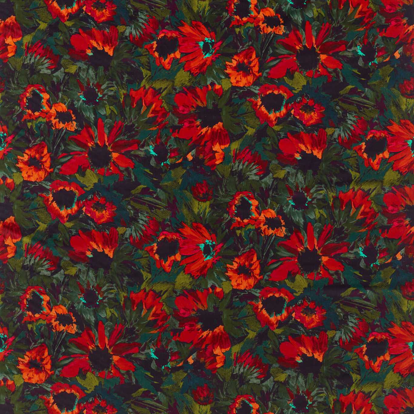 Helianthus - Vermillion / Harissa / Fig Leaf