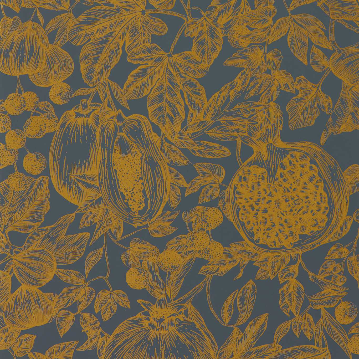 Melograno Wallpaper - Gold / Wild Water