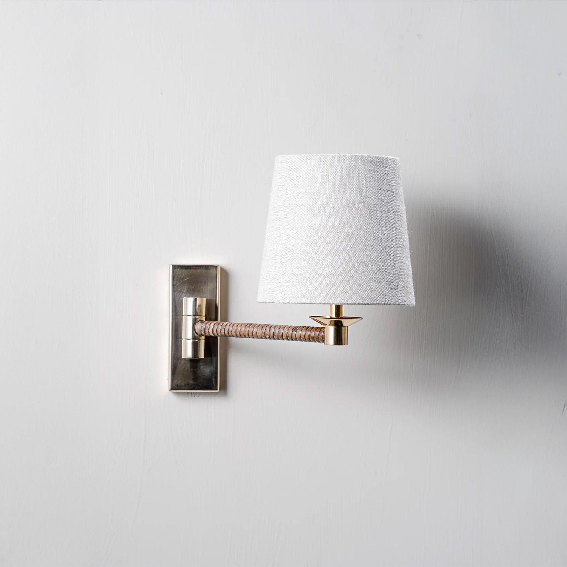 Holden Wall Light - Dark Cane with Brass