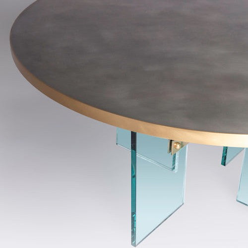 The Jules Center / Dining Table with Resin and Metal Top