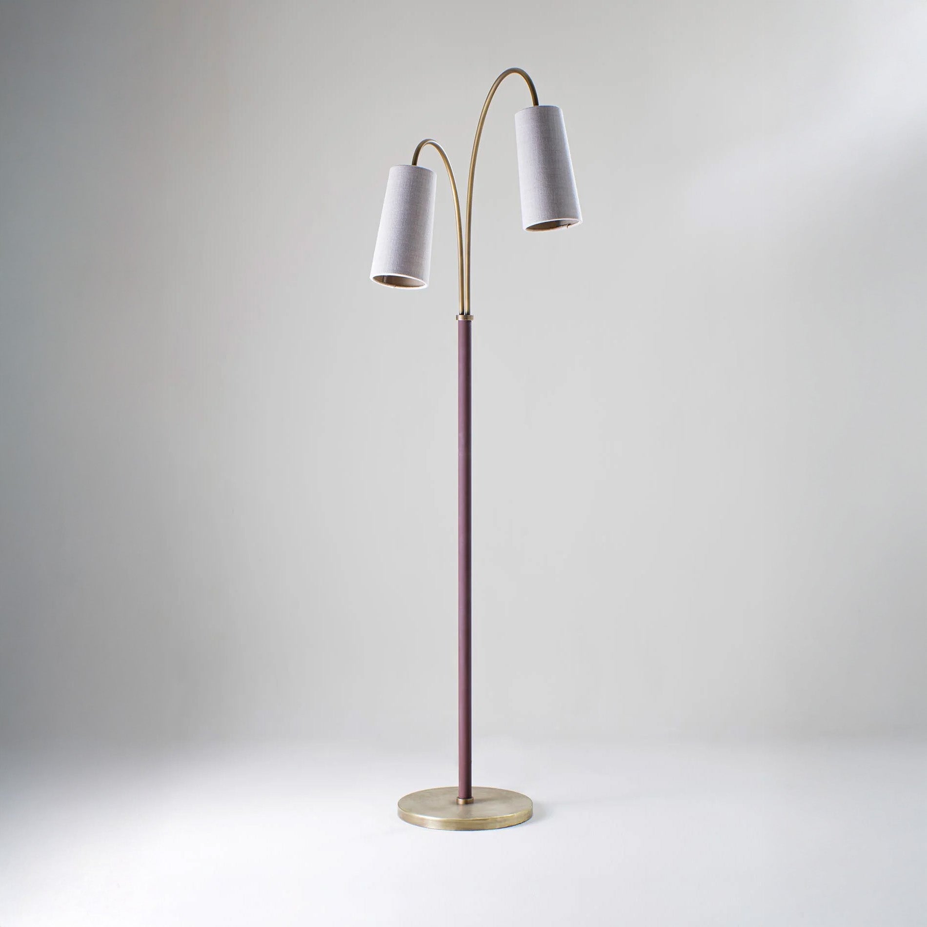 Kelly Floor Lamp - Antiqued Brass with Bromine