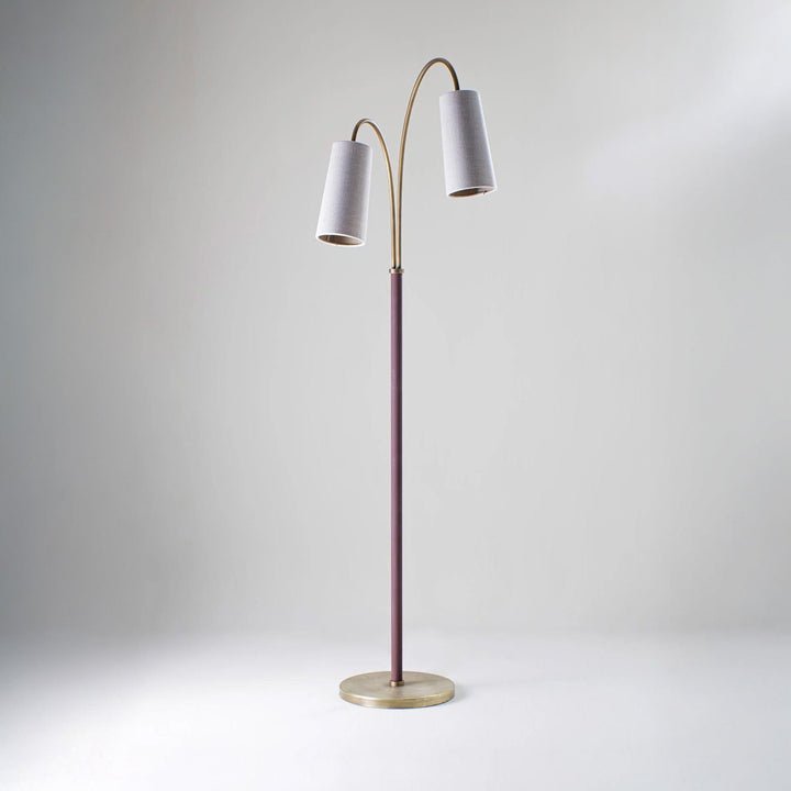 Kelly Floor Lamp - Antiqued Brass with Bromine