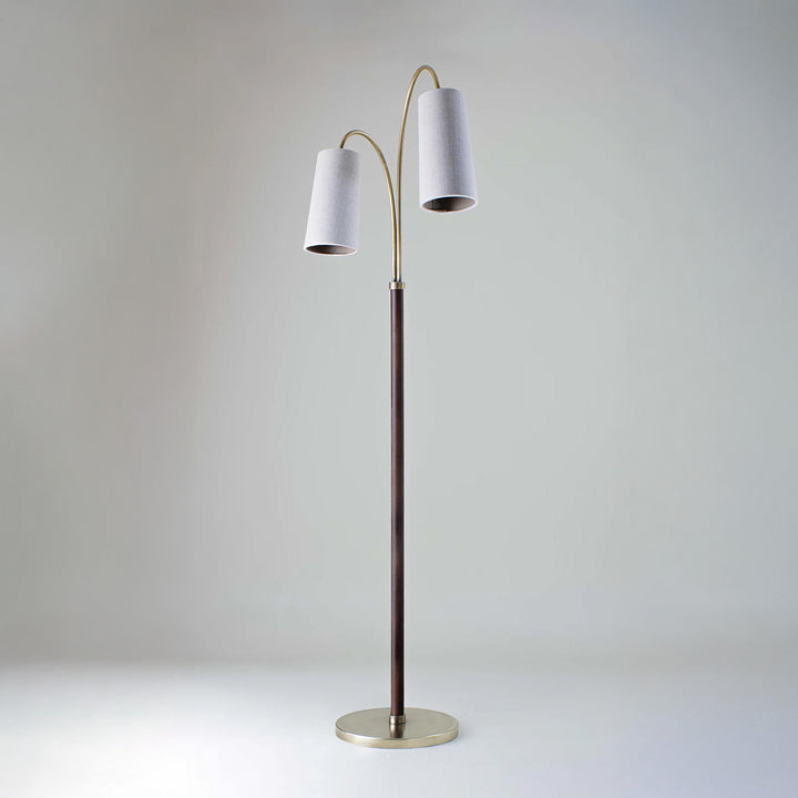 Kelly Floor Lamp with Leather - Chocolate Leather