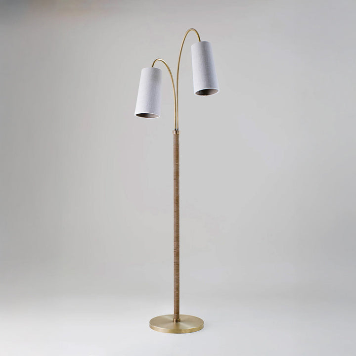 Kelly Floor Lamp with Rattan - Rattan ( Dark Cane)