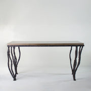 Kitty Console Table - Burnt Copper with Smoky Oak