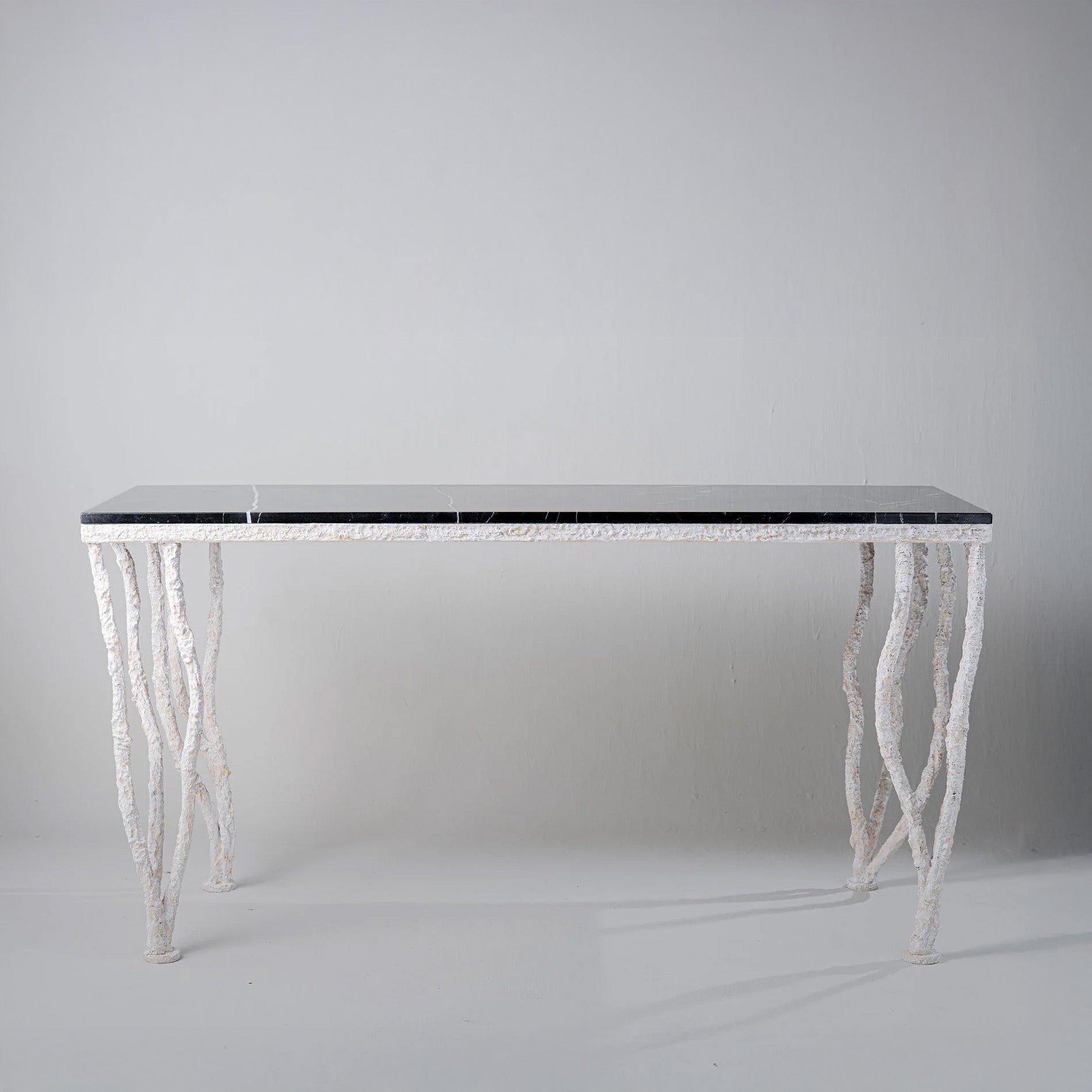 Kitty Console Table - Drift White with Nero Marquina